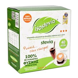 Isostevia γλυκαντικό με Stevia Sticks 40 τεμ | Υποκατάστατα Ζάχαρης στο coffeetales