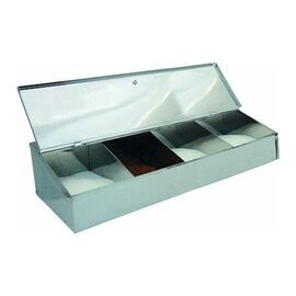 Κουτί inox καφέ-μαχαιροπήρουνων 4 θέσεων Μεγάλο 33x24x10cm | Δοχεία Αποθήκευσης Καφέ στο coffeetales