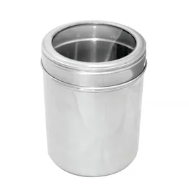 Δοχείο Αποθήκευσης Inox με διαφανές καπάκι Φ10x13.5cm | Δοχεία Αποθήκευσης & Θήκες Οργάνωσης στο coffeetales