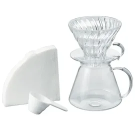 Hario V60 S-VGBK-02-T Glass Brewing Kit - Σετ γυάλινης καφετιέρας ζεστής εκχύλισης | Συσκευές Εκχύλισης Καφέ στο coffeetales