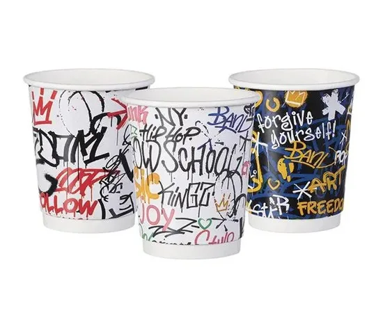 Διπλότοιχο Ποτήρι Graffiti Mix 12oz, 500τμχ | Ποτήρια & Καπάκια στο coffeetales