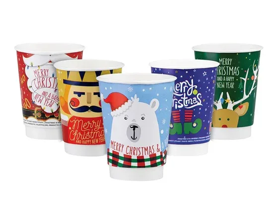 Διπλότοιχο Ποτήρι Χριστουγεννιάτικο Mix 12oz, 500τμχ | Ποτήρια & Καπάκια στο coffeetales
