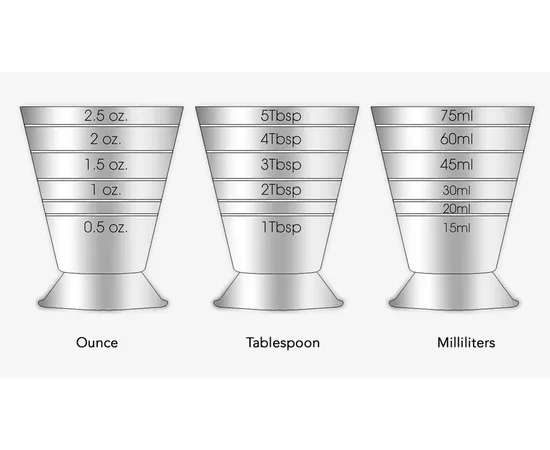Μεζούρα ποτών Multi Jigger Inox 15ml/75ml | Μεζούρες & Jigger στο coffeetales