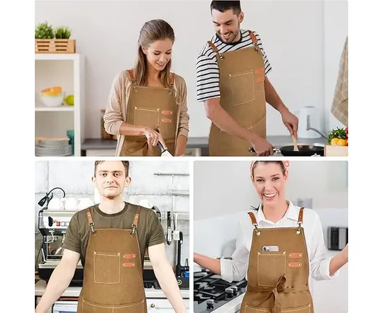4bars Ποδιά Barista/Bartender καμηλό αδιάβροχός καμβάς | Σερβιτόρος στο coffeetales