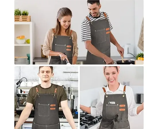 4bars Ποδιά Barista/Bartender γκρι αδιάβροχός καμβάς | Σερβιτόρος στο coffeetales