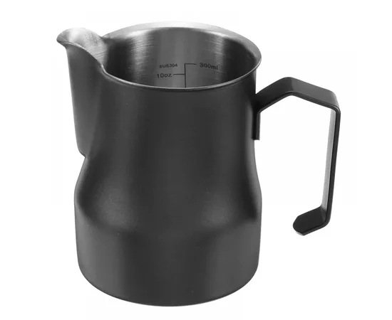 4Bars P307 350 ml - Γαλατιέρα  Inox thick με Δείκτη Μέτρησης Μαύρη | Γαλατιέρες στο coffeetales