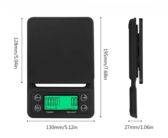 4Bars S204 5kg/0.1g - Ζυγαριά Επαναφορτιζόμενη με Χρονόμετρο | Θερμόμετρα & Ζυγαριές στο coffeetales
