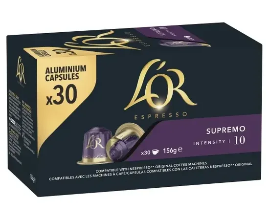 Κάψουλες L'OR Espresso Supremo 30τεμ. Συμβατές Nespresso | Nespresso Κάψουλες Συμβατές στο coffeetales
