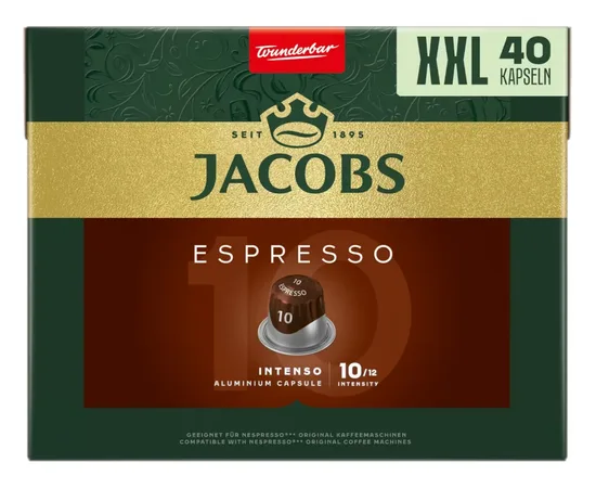 Κάψουλες Jacobs Intenso Espresso 40τεμ. Συμβατές Nespresso | Nespresso Κάψουλες Συμβατές στο coffeetales