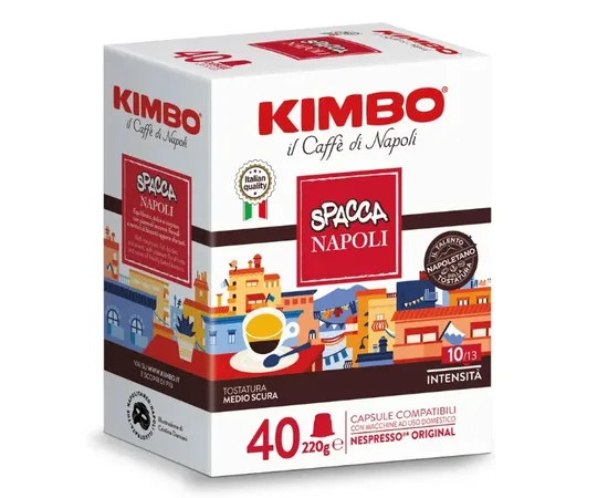 Κάψουλες Kimbo Spacca Napoli 40τεμ.  Συμβατές Nespresso | Nespresso Κάψουλες Συμβατές στο coffeetales