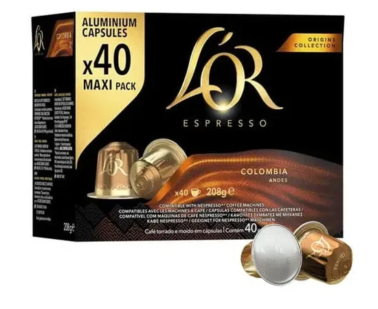 Κάψουλες L'OR Espresso Colombia 40τεμ. Συμβατές Nespresso | Nespresso Κάψουλες Συμβατές στο coffeetales