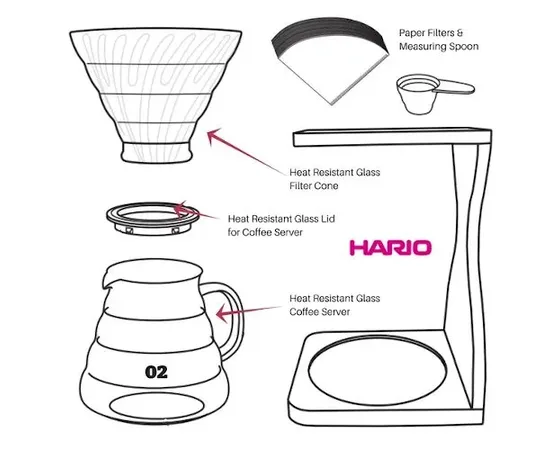 Hario V60 VSS-1206-OV - Ξύλινο Σετ | Συσκευές Εκχύλισης Καφέ στο coffeetales