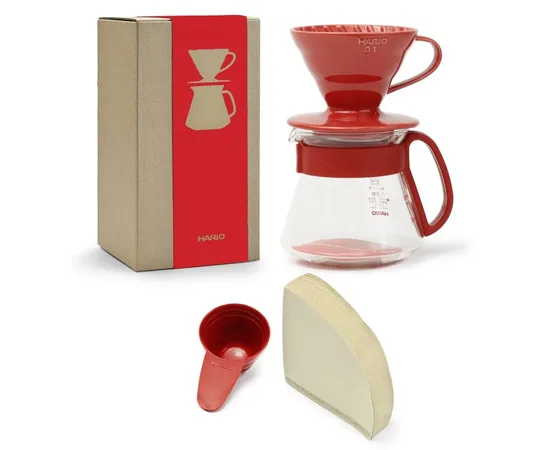 Hario V60 VDS-3012R - Καφετιέρα ζεστής εκχύλισης κεραμική κόκκινη | Συσκευές Εκχύλισης Καφέ στο coffeetales