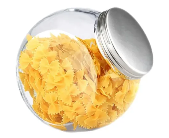 Βάζο Γυάλινο για Καραμέλες με καπάκι Inox 1600ml | Δοχεία Αποθήκευσης Καφέ στο coffeetales