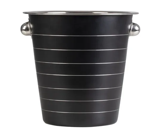 Σαμπανιέρα Inox Mαύρη με ραβδωσείς Φ21xY21cm | Σαμπανιέρες & Παγοδοχεία στο coffeetales