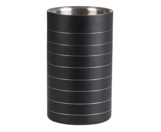 Σαμπανιέρα Wine Cooler Ισοθερμική Μαύρη με ραβδώσεις Φ12xΥ19.5cm | Σαμπανιέρες & Παγοδοχεία στο coffeetales