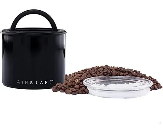 Δοχείο Αποθήκευσης Καφέ Μεταλλικό Airscape Μαύρο Ματ 850ml / 250gr | Δοχεία Αποθήκευσης Καφέ στο coffeetales
