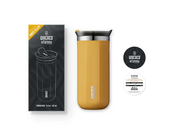 Wacaco Octaroma Grande Amber Yellow 435ml - Ποτήρι Θερμός | Οικολογικά Ποτήρια στο coffeetales