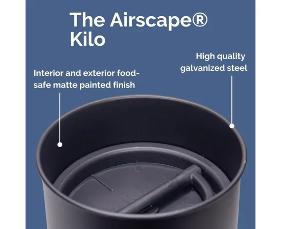Δοχείο Αποθήκευσης Καφέ Airscape Μαύρο Ματ 4000ml/1000gr | Δοχεία Αποθήκευσης Καφέ στο coffeetales