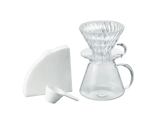 Hario V60 S-VGBK-02-T Glass Brewing Kit - Σετ γυάλινης καφετιέρας ζεστής εκχύλισης | Συσκευές Εκχύλισης Καφέ στο coffeetales
