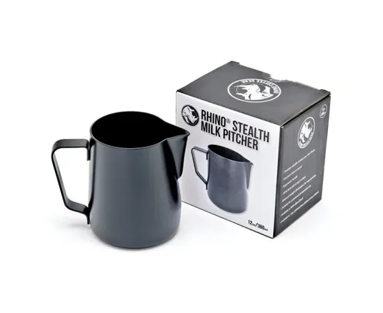 Rhino Stealth Μαύρη 360ml - Γαλατιέρα | Γαλατιέρες στο coffeetales